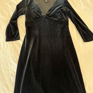 Black Velvet V-Neck BCBG Dress